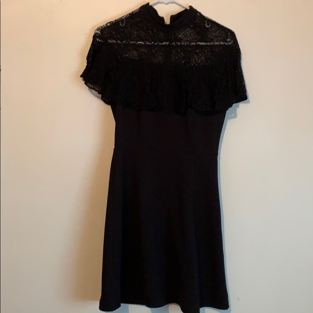 Black lace skater dress